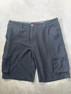Tony Hawk Black Cargo Shorts with Utility Pockets